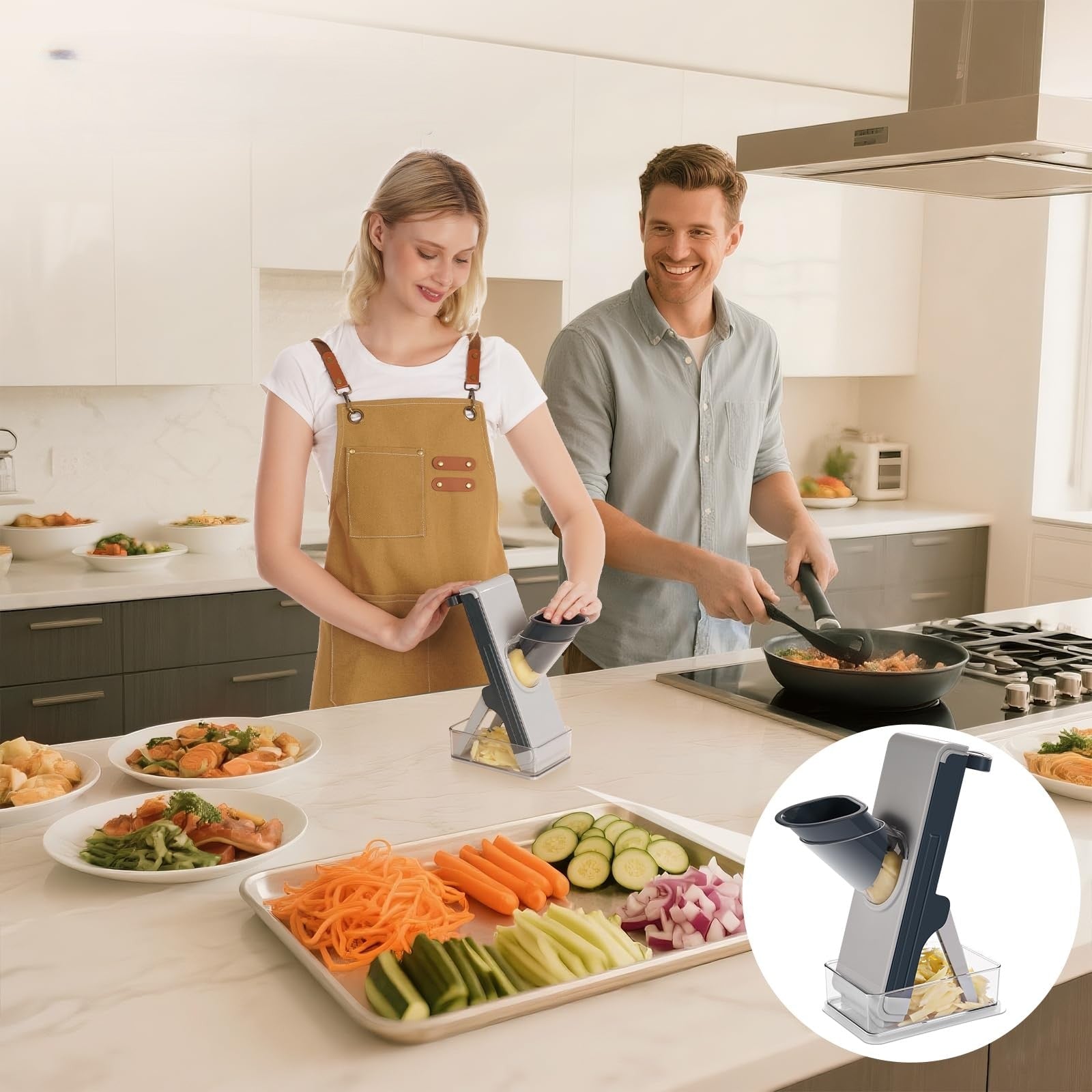 Mandoline Cuisine Multifonction | 4 Lames Interchangeables - Duocuisine