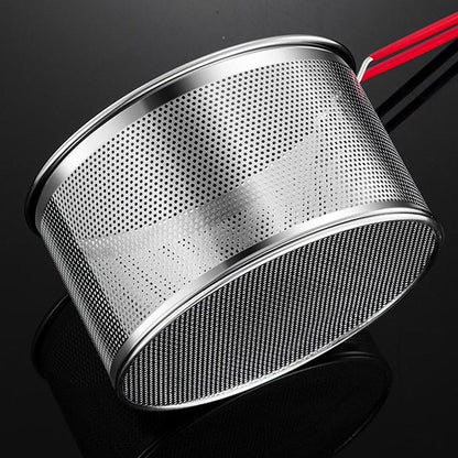 Panier friteuse inox ultra-pratique – détail système fixation poignée amovible rouge