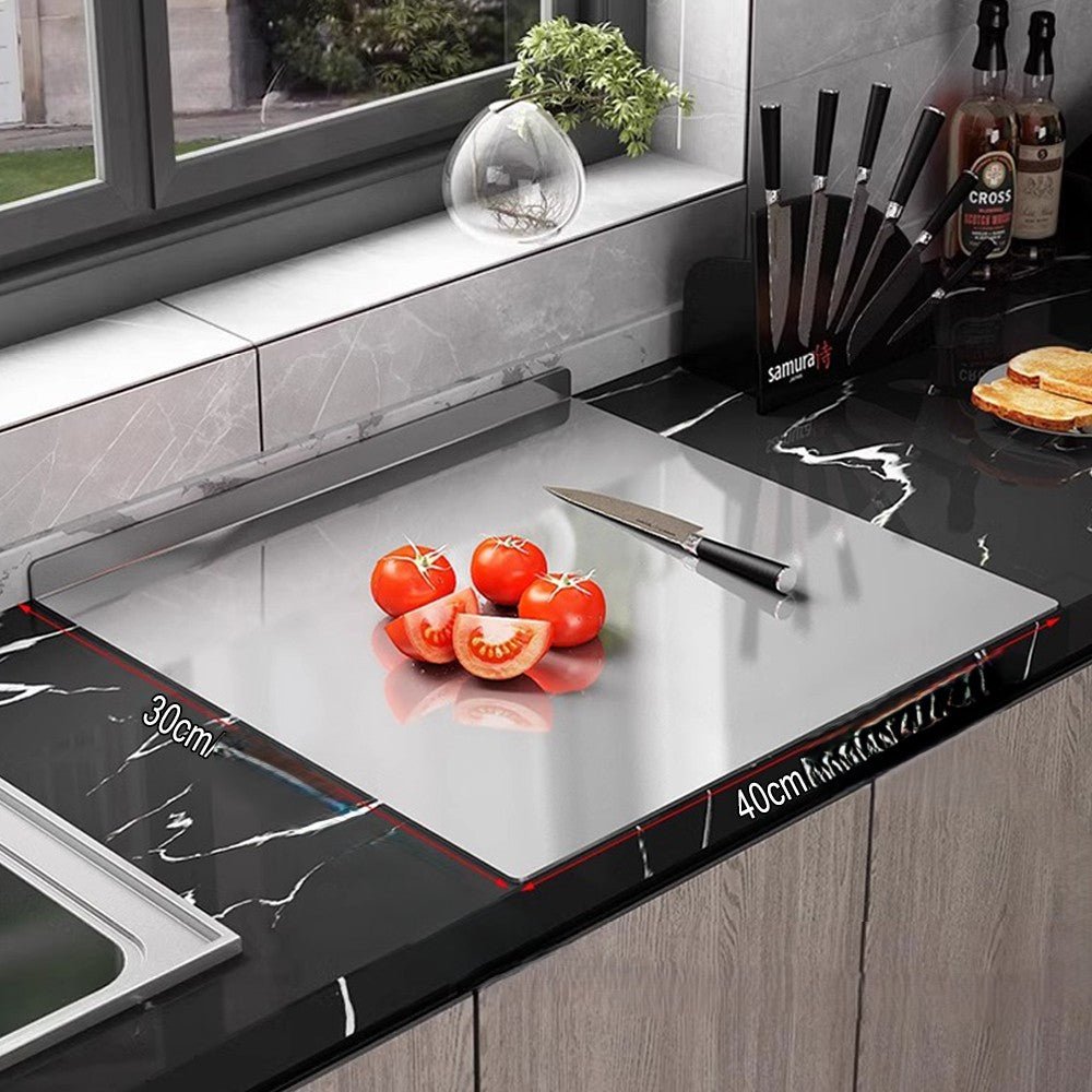 Planche à Découper Acier Inox de Comptoir - Duocuisine