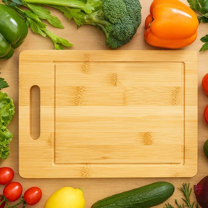 Planche à découper bois avec piments