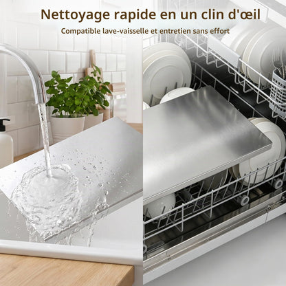 Planche à Découper Inox | Anti-Bactéries 40x30cm ou 50x40cm - Duocuisine
