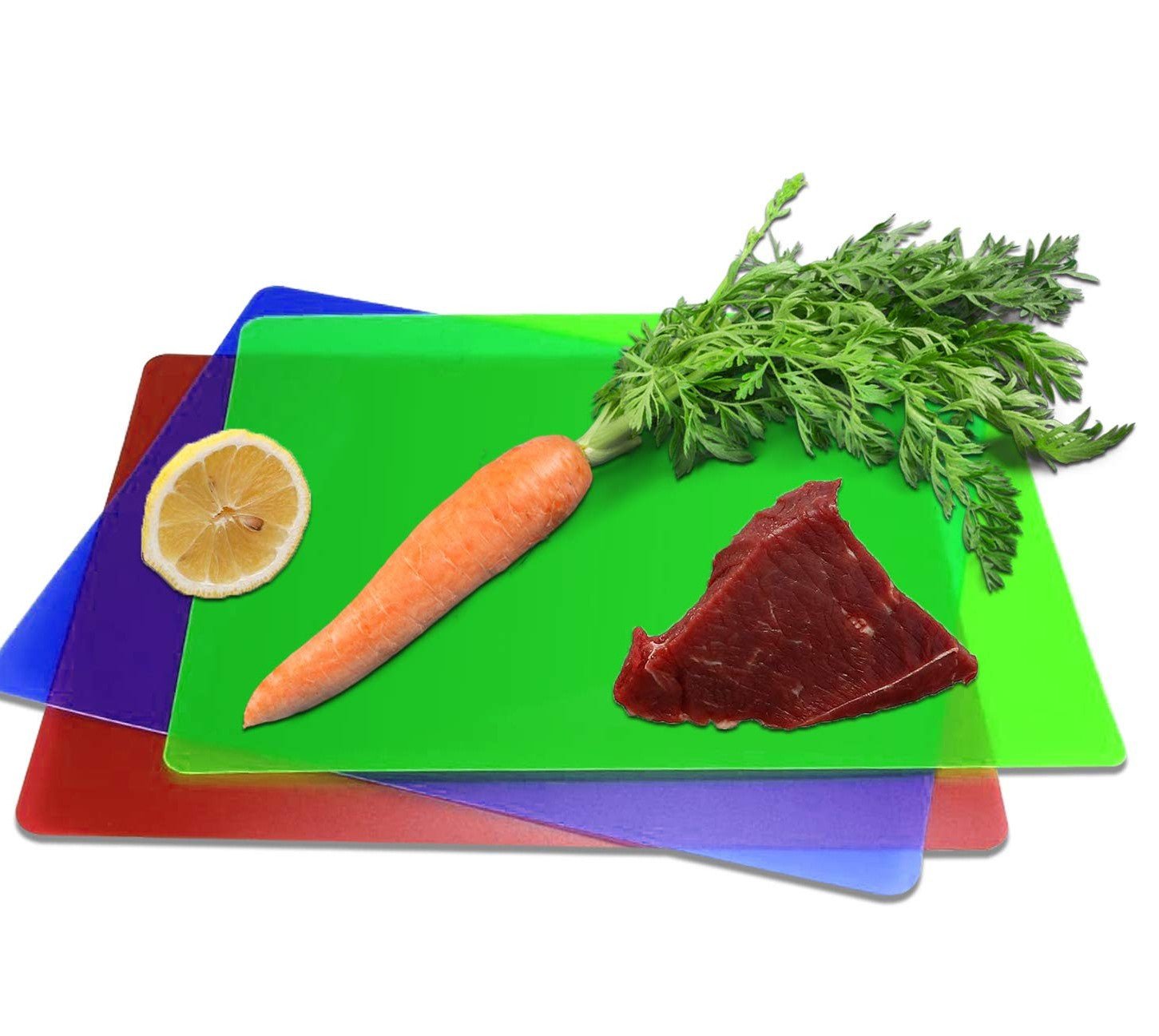 Détail planches à découper plastique translucides colorées – matière flexible et légère