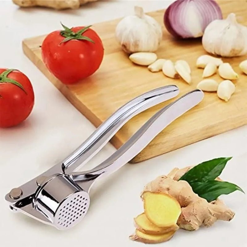 Presse-ail argent | Alliage de zinc ergonomique - Duocuisine