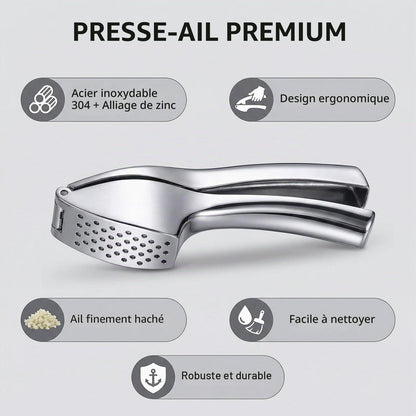 Presse-Ail Robuste | Alliage Zinc Antirouille - Duocuisine