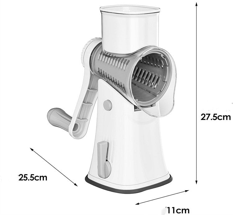 Râpe manuelle rotative blanche avec les mesures