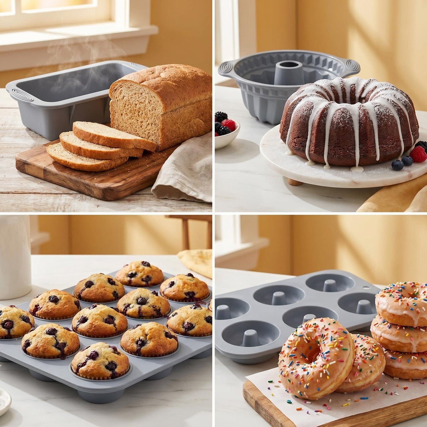 Set moules silicone | Gâteaux, muffins, desserts - Duocuisine