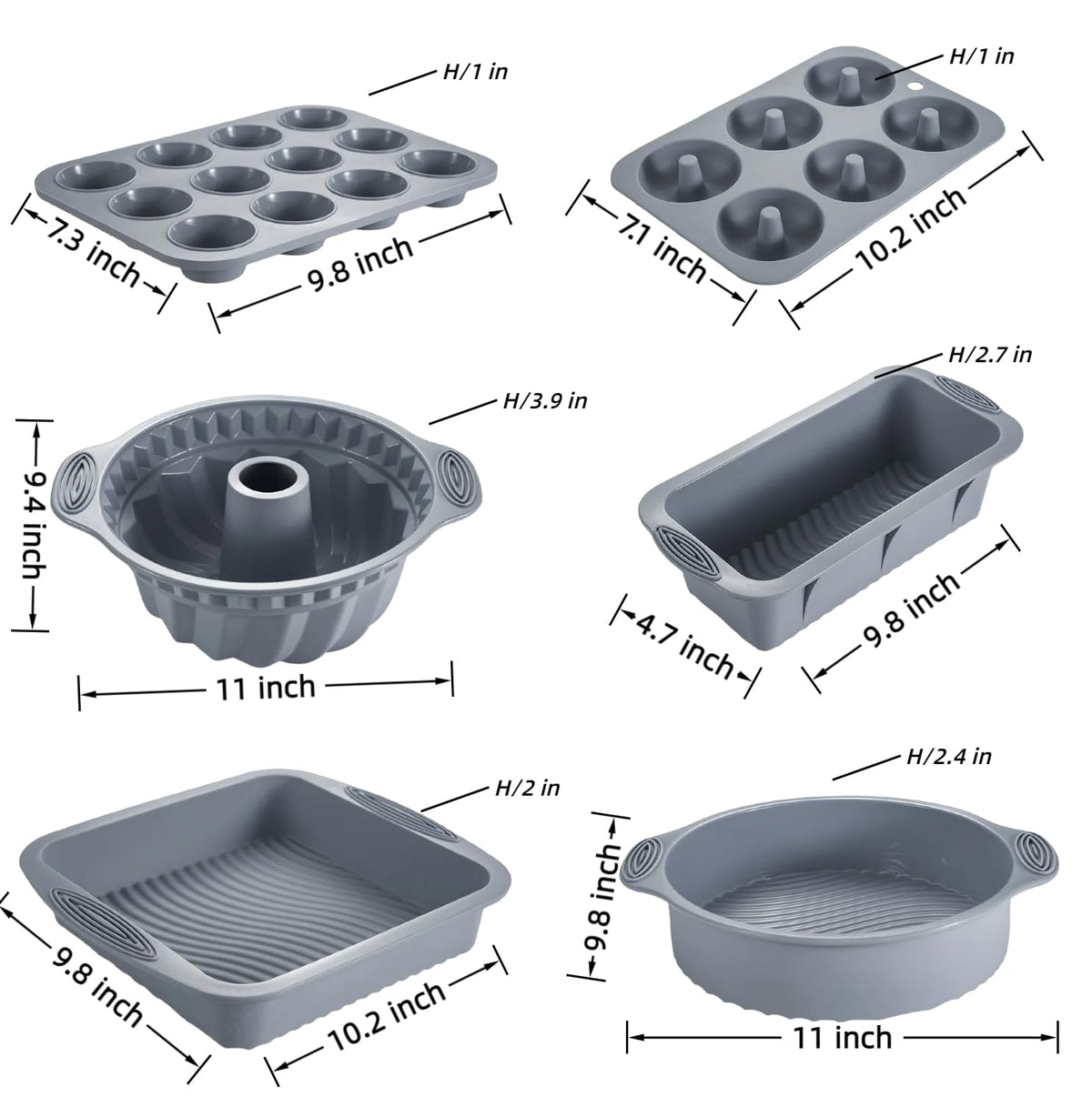 Set moules silicone | Gâteaux, muffins, desserts - Duocuisine