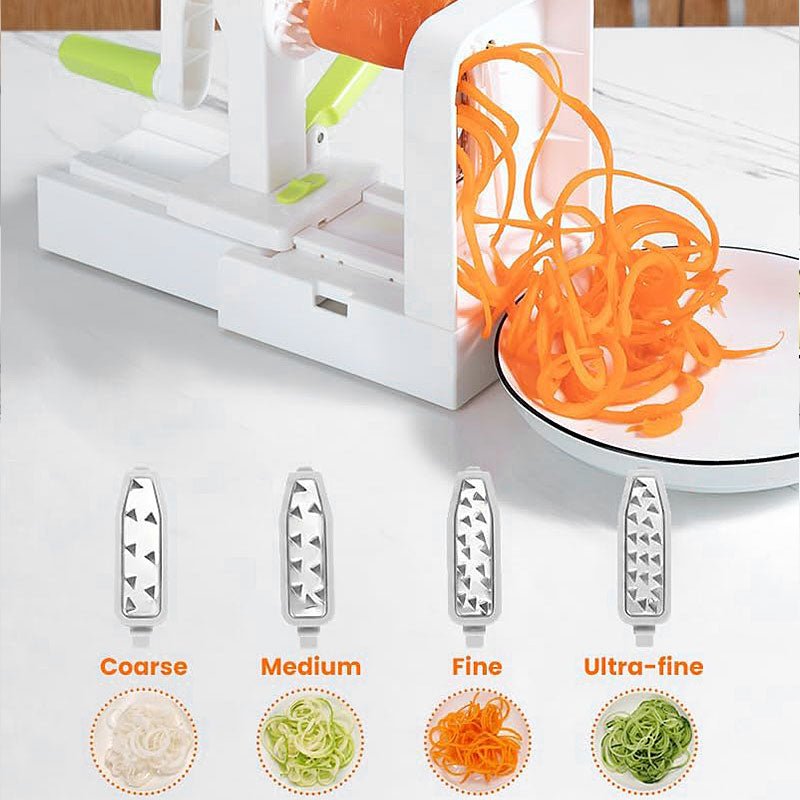 Spiraliseur légumes manuel 4 lames interchangeables coarse medium fine ultra-fine – carottes en spirale